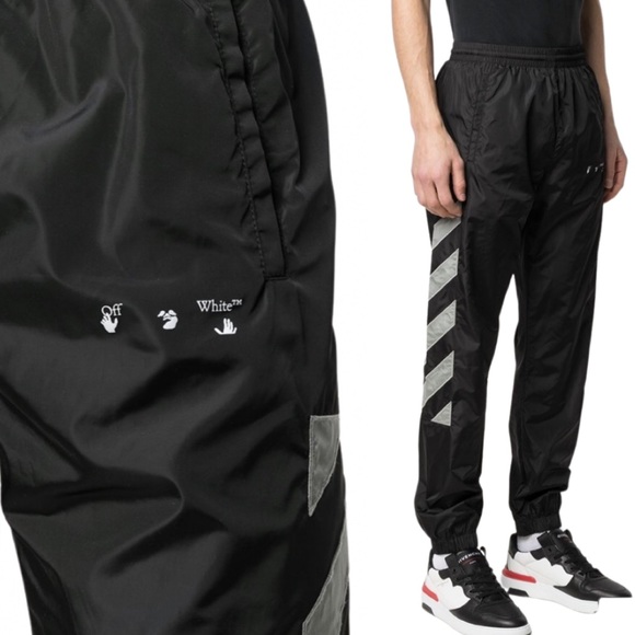 Off-White - monogram-band Track Pants - Women - Cotton/Elastane/Polyamide/Cotton - S - Black